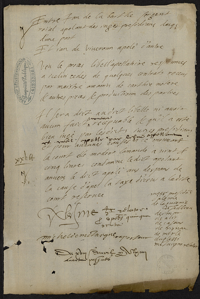 [Arrêt du Parlement de Bordeaux, 18 avril 1564 (1565 n. st.)]