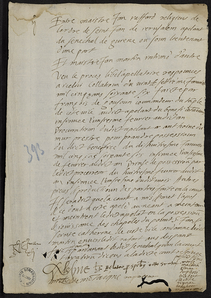 [Arrêt du Parlement de Bordeaux, 16 juillet 1566]