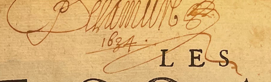 1.c. - Ex-libris La Mure. Page de titre. Les Essais, 1595. Exemplaire Laval.