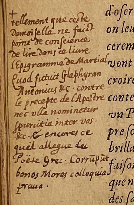 2.a. - f.a4v, Préface. Note de Laval. Les Essais, 1595. Exemplaire Laval.
