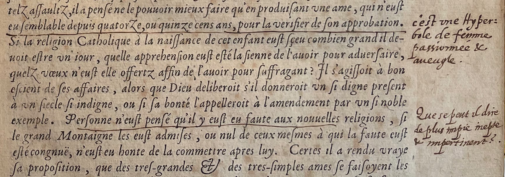 2.b. - f. e1r, Préface. Note de Laval. Les Essais, 1595. Exemplaire Laval.