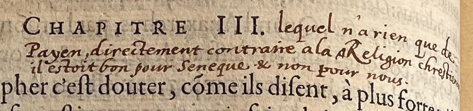 9.a. - p. 222, Livre II. Note de Laval. Les Essais, 1595. Exemplaire Laval.