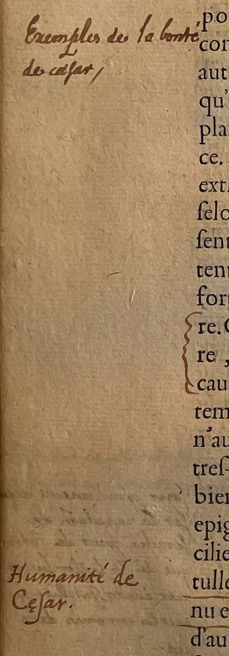 14.a. - p. 484, Livre II. Notes de La Mure et de Laval. Les Essais, 1595. Exemplaire Laval.