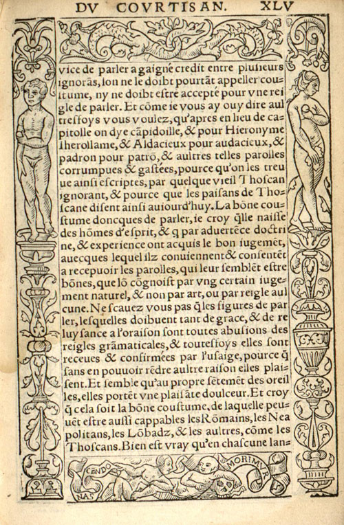 Le Courtisan, traduit par Jacques Colin, Lyon, 1538